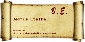 Bedrus Etelka névjegykártya